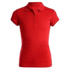 Izod Girls' Picot Polo Shirt 14 Red NWT